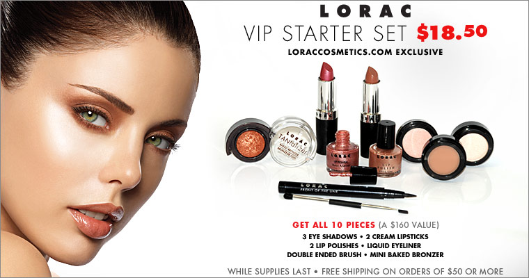 LORAC, Cosmetics, Beauty News, VIP Starter Set, LORAC Value Sets, bargains, discounts