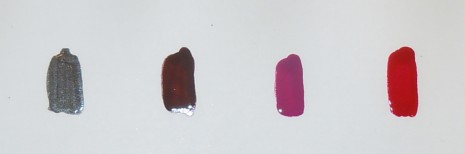 perfect storm swatch, chocolate crave swatch, purple passion swatch, enchanged garnet swatch