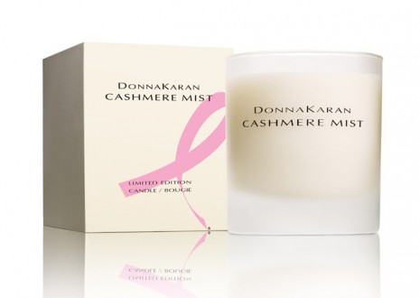 2011 pink ribbon product lineup, donna karan cashmere mist candle