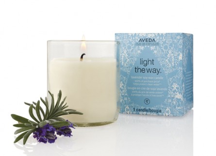aveda light the way candle, earth month, aveda clean water