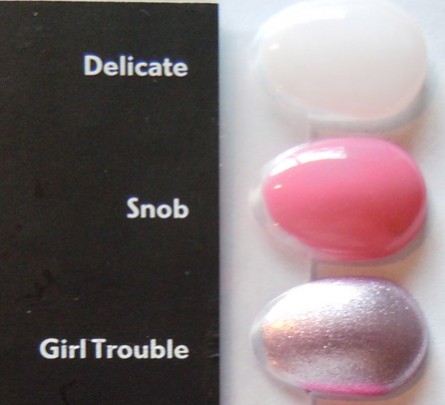 delicate, snob, girl trouble, swatch, swatches, mac nail polish collection swatches, mac nail lacquer collection swatches