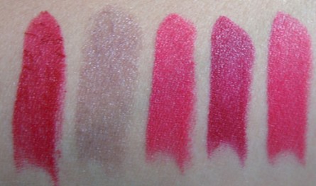 Rimmel London Lasting Finish Lipstick Swatches:  11, 15, 06, 09 and 90