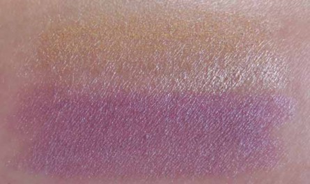 Sugar Frost (top) and Orchid (bottom) Swatches, Laura Mercier February 2013