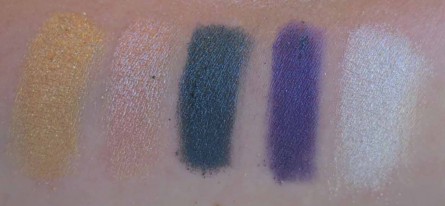 Ariel Storybook Swatches (left to right): Triton, Wanderin Free, Jetsam, Sea Witch, Treasures Untold