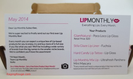 Lip Monthly Insert