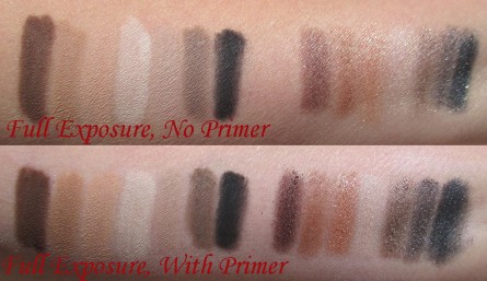 Full Exposure Swatches, With And Without Primer
