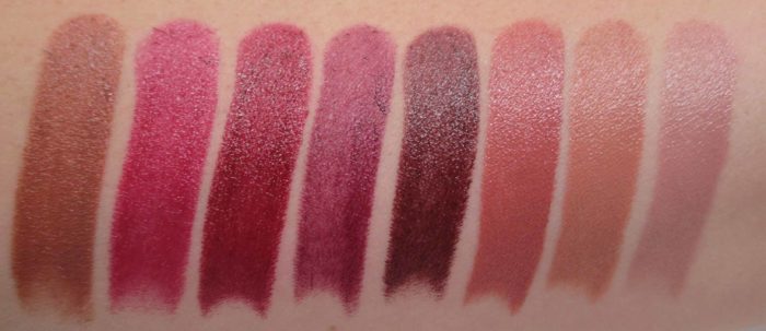 MAC Liptensity Swatches, Browns