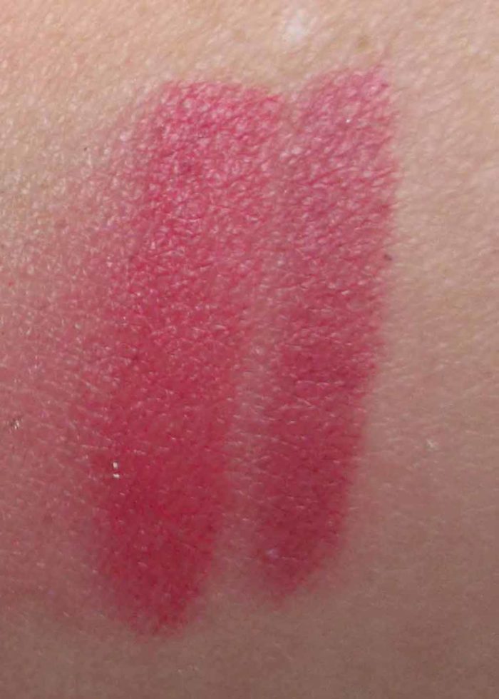 Electric Pink and Dusty Pink Swatches, Bobbi Brown Art Stick Duo