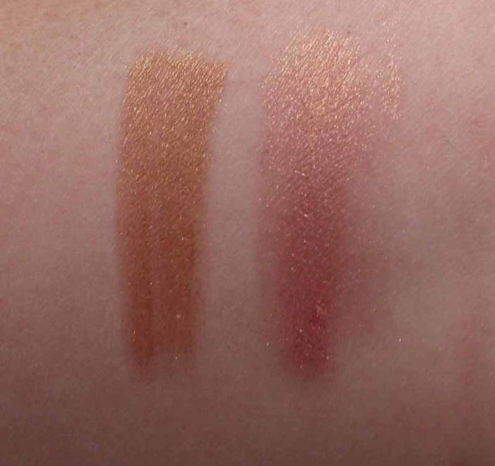 Lancome Glow Subtil Swatches: Amber and Rosegold Lights