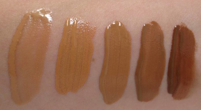 MAC Next To Nothing Collection Foundation Swatches- Darks