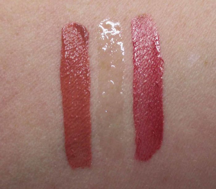 Jane Iredale Kiss and Tell Lip Stain/Gloss Swatches: Craving, Crystal, and Fascination