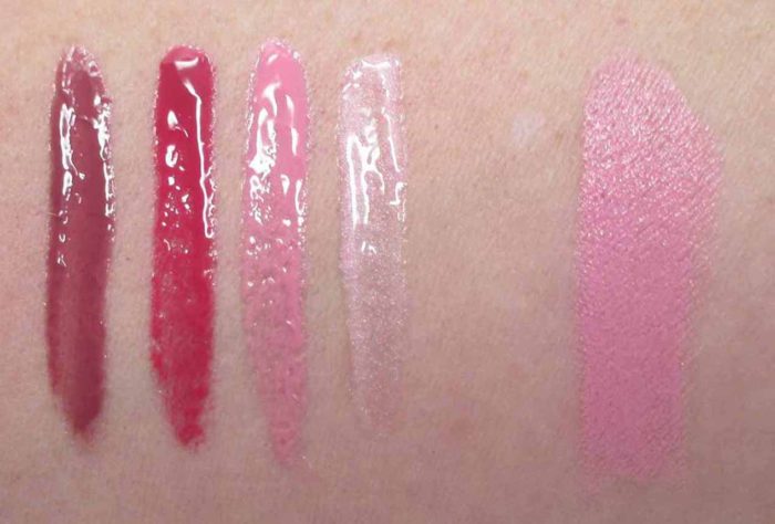 MAC Boom, Boom, Bloom Lip Color Swatches: Heart-Melter, Cherry Mochi, Pink-A-Boo, For The Frill of It, and Hey Kiss Me, swatches, review, photos